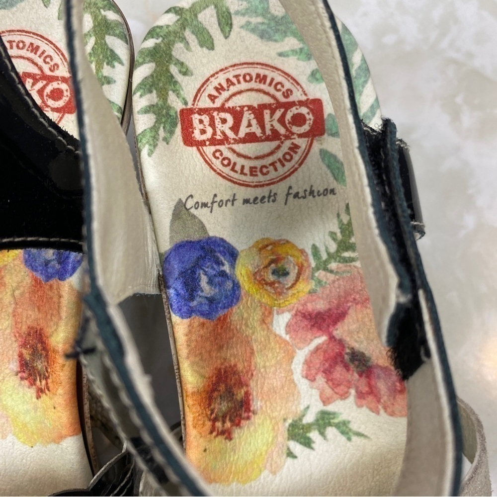 BRAKO Black Patent Leather Sandals Size EU37 - Picture 4 of 8
